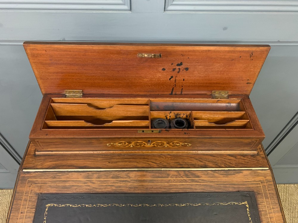 Late Victorian Inlaid Rosewood Davenport View VIII