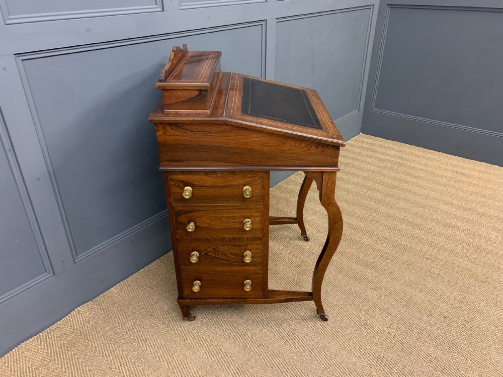 Late Victorian Inlaid Rosewood Davenport View XII