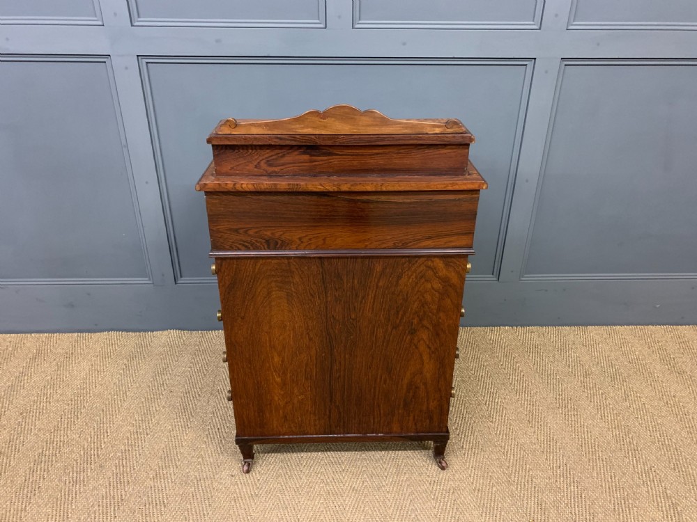 Late Victorian Inlaid Rosewood Davenport View XVIII