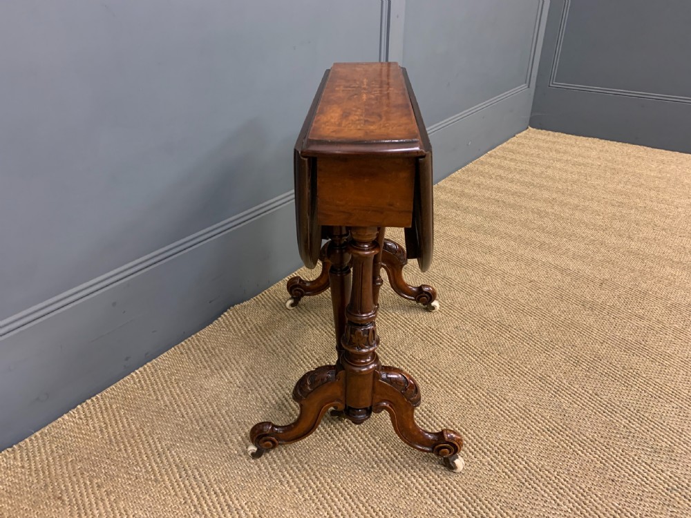 Victorian Inlaid Burr Walnut Baby Sutherland Table View V