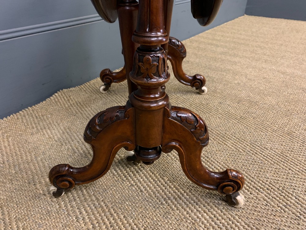 Victorian Inlaid Burr Walnut Baby Sutherland Table View VI