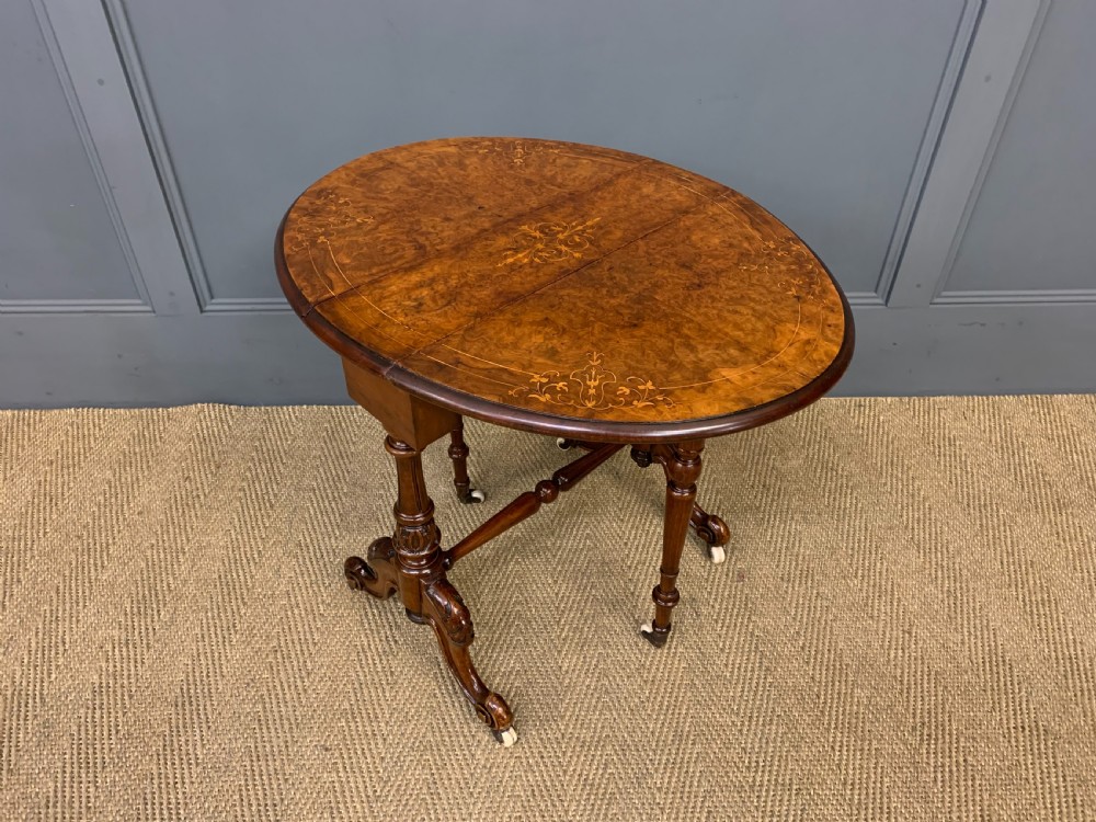 Victorian Inlaid Burr Walnut Baby Sutherland Table View VIII