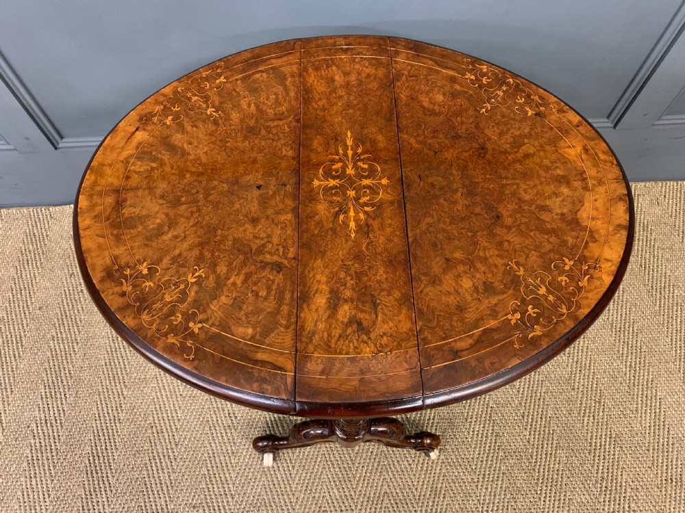 Victorian Inlaid Burr Walnut Baby Sutherland Table View X
