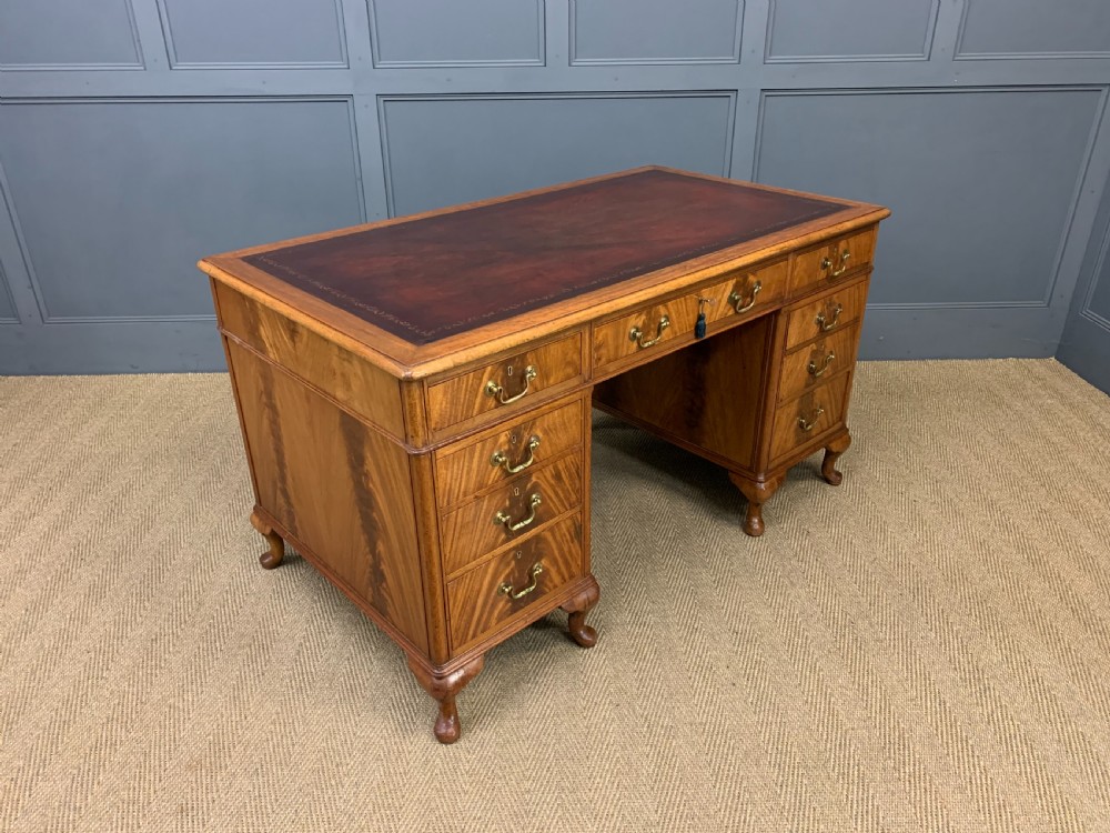 Flame Mahogany Pedestal Desk