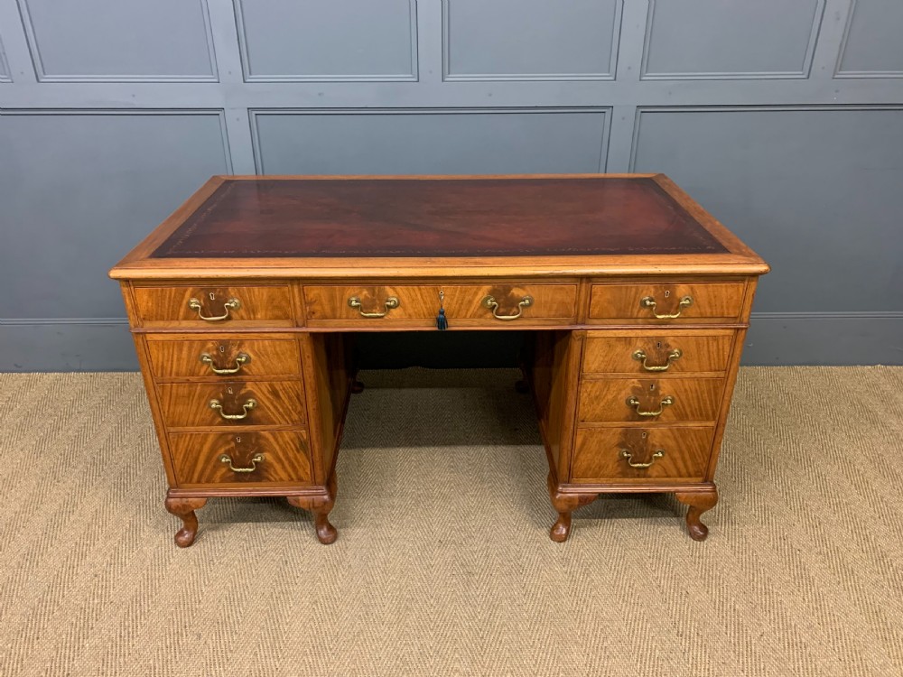 Flame Mahogany Pedestal Desk View II
