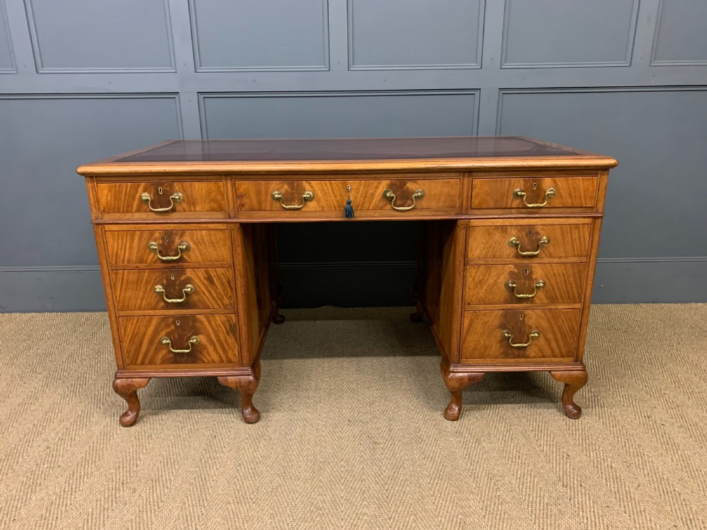 Flame Mahogany Pedestal Desk View III