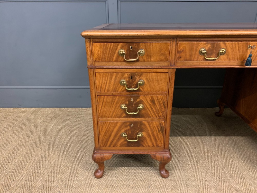 Flame Mahogany Pedestal Desk View V