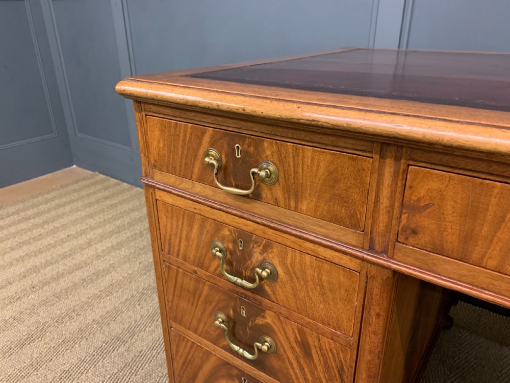 Flame Mahogany Pedestal Desk View VI