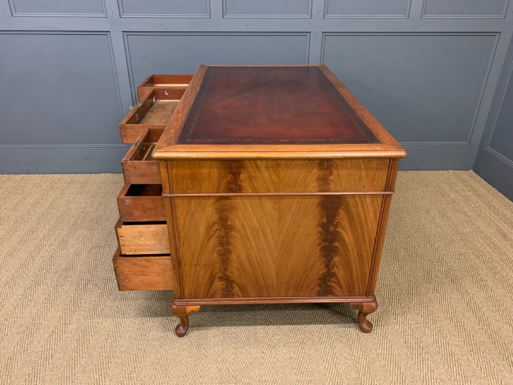 Flame Mahogany Pedestal Desk View XIV