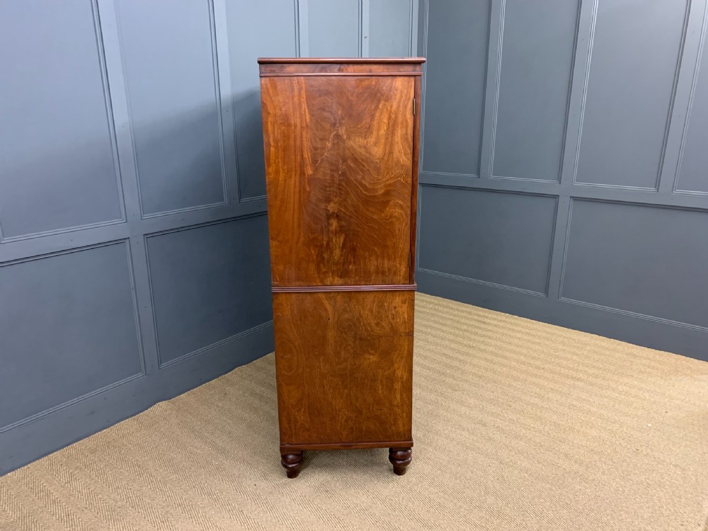 Early 19th Century Flame Mahogany Linen Press View IX