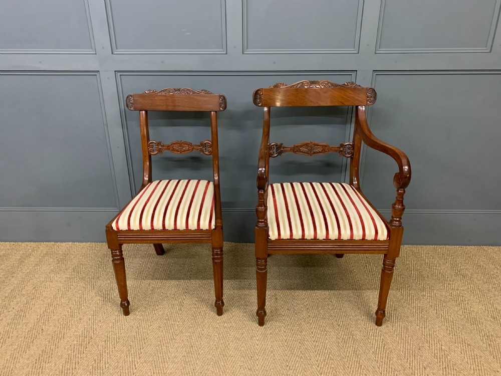 Set of 10 William IV Mahogany Dining Chairs View VII