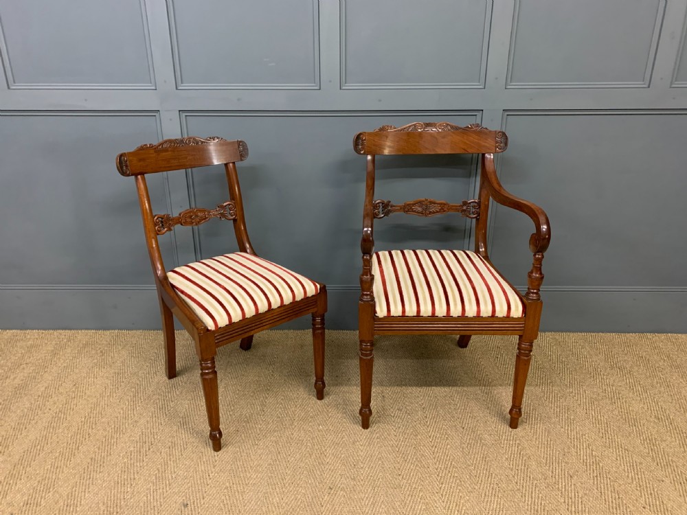 Set of 10 William IV Mahogany Dining Chairs View VIII