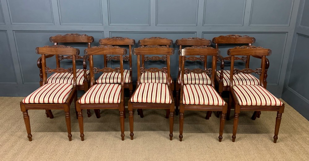Set of 10 William IV Mahogany Dining Chairs View XVII