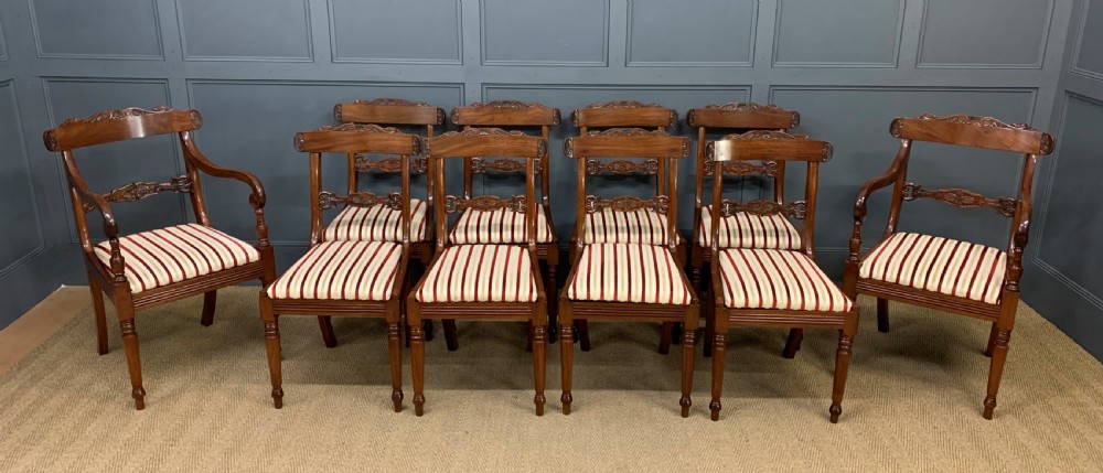 Set of 10 William IV Mahogany Dining Chairs View XVIII