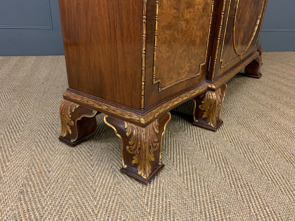 Waring and Gillow Burr Walnut Break Front Bookcase View X