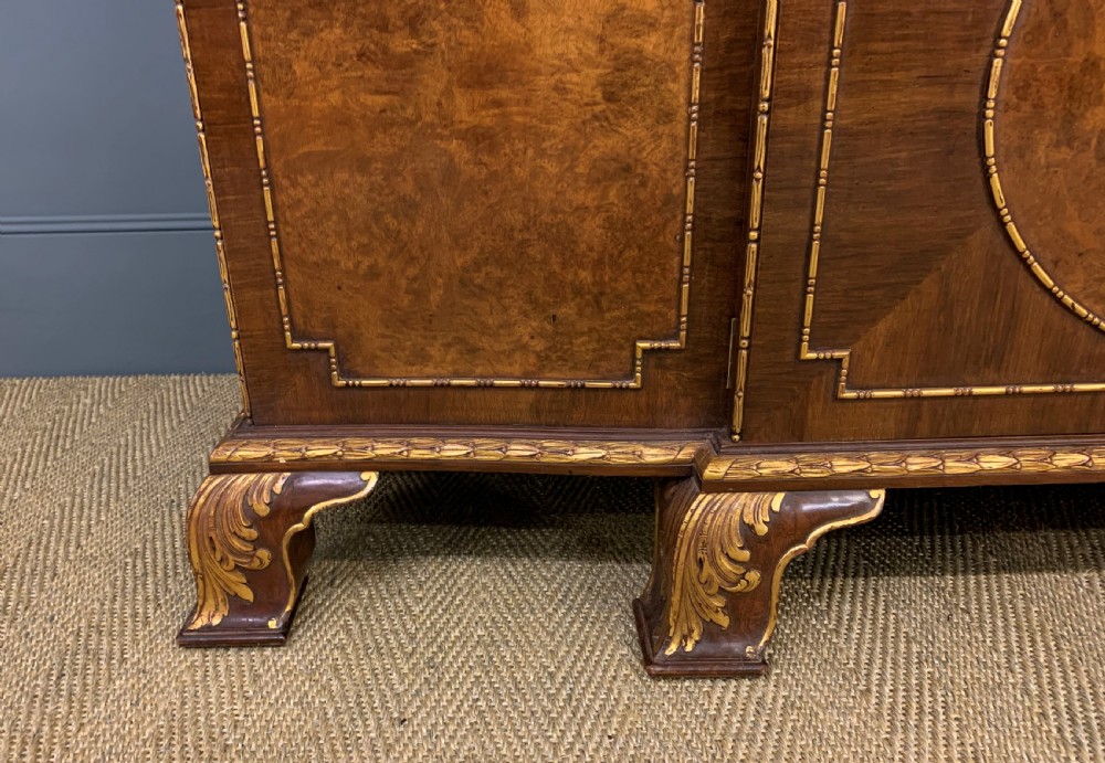 Waring and Gillow Burr Walnut Break Front Bookcase View XVII