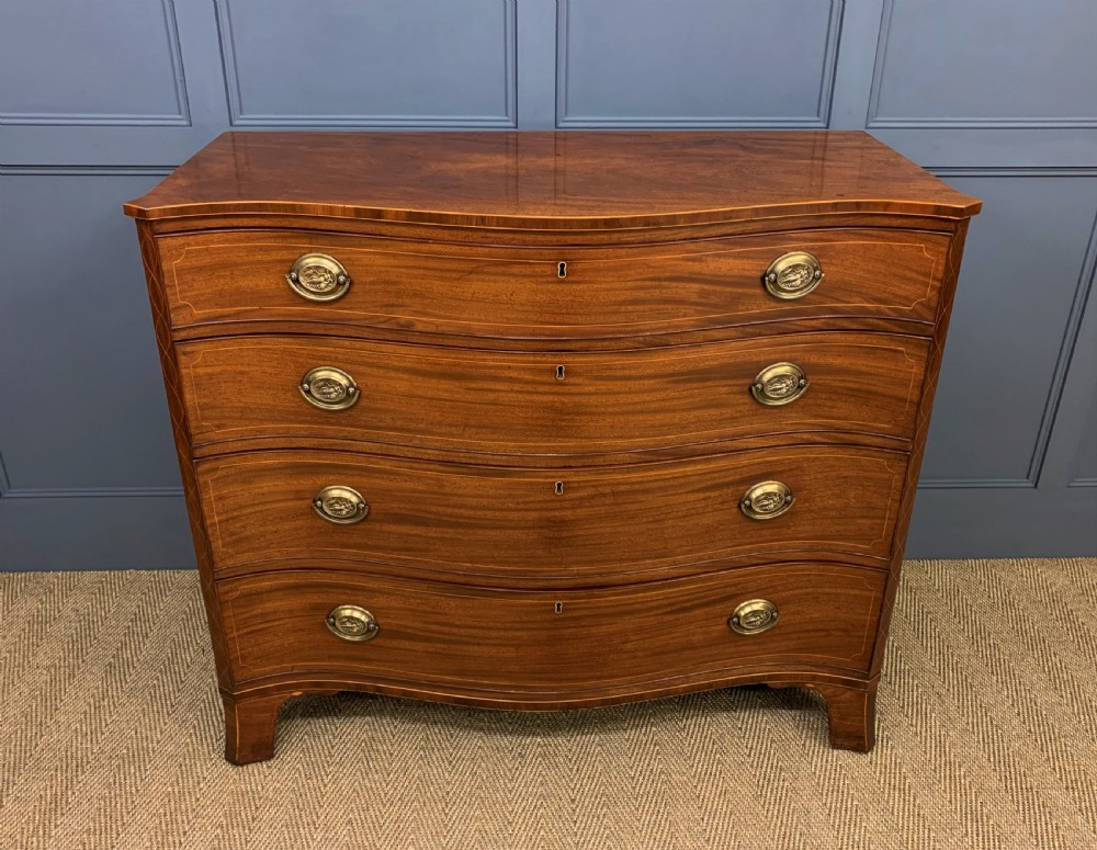 Georgian Inlaid Mahogany Serpentine Chest of Drawers View V