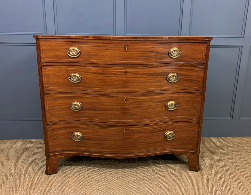 Georgian Inlaid Mahogany Serpentine Chest of Drawers View VI