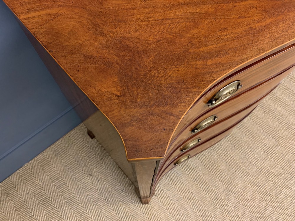 Georgian Inlaid Mahogany Serpentine Chest of Drawers View XI