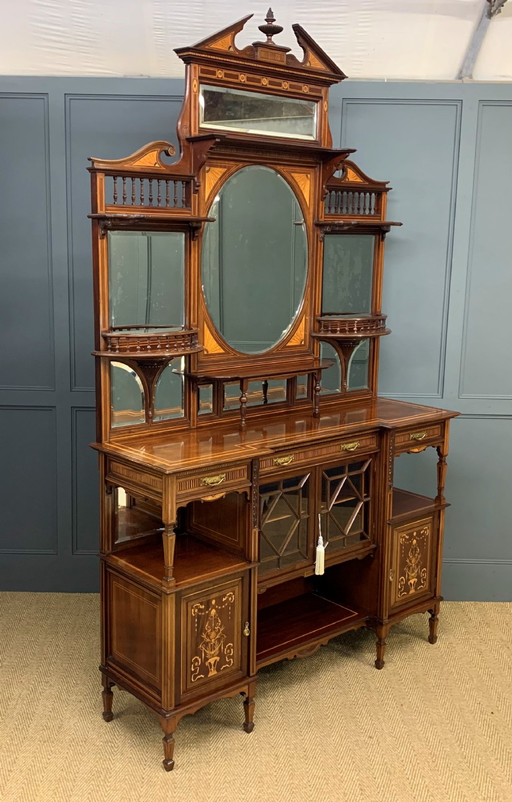 Substantial Inlaid Mahogany Parlour Cabinet