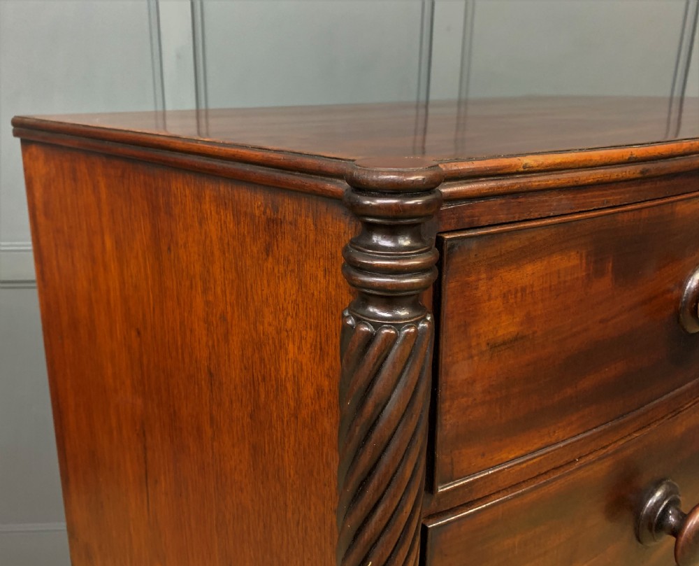 Large George IV Mahogany Bow Fronted Chest of Drawers View III