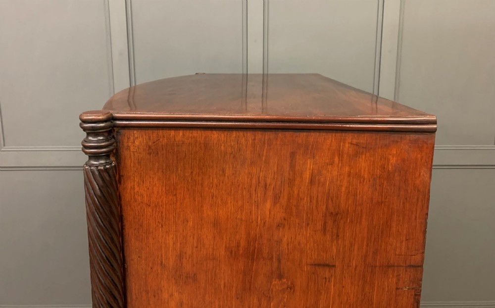 Large George IV Mahogany Bow Fronted Chest of Drawers View XIV