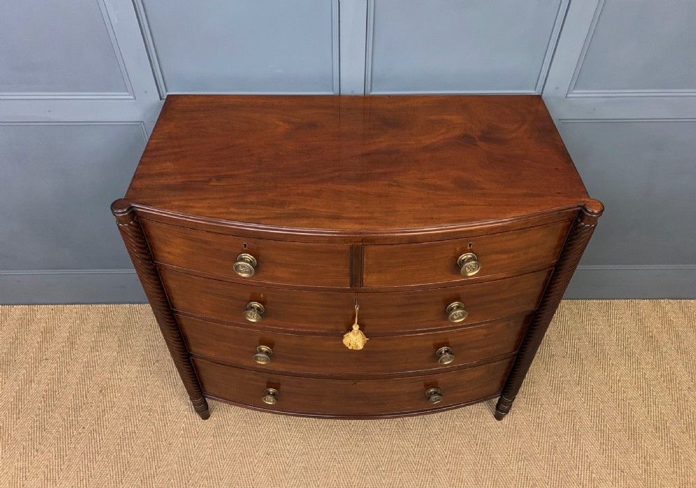 Georgian Mahogany Bow Fronted Chest of Drawers View III