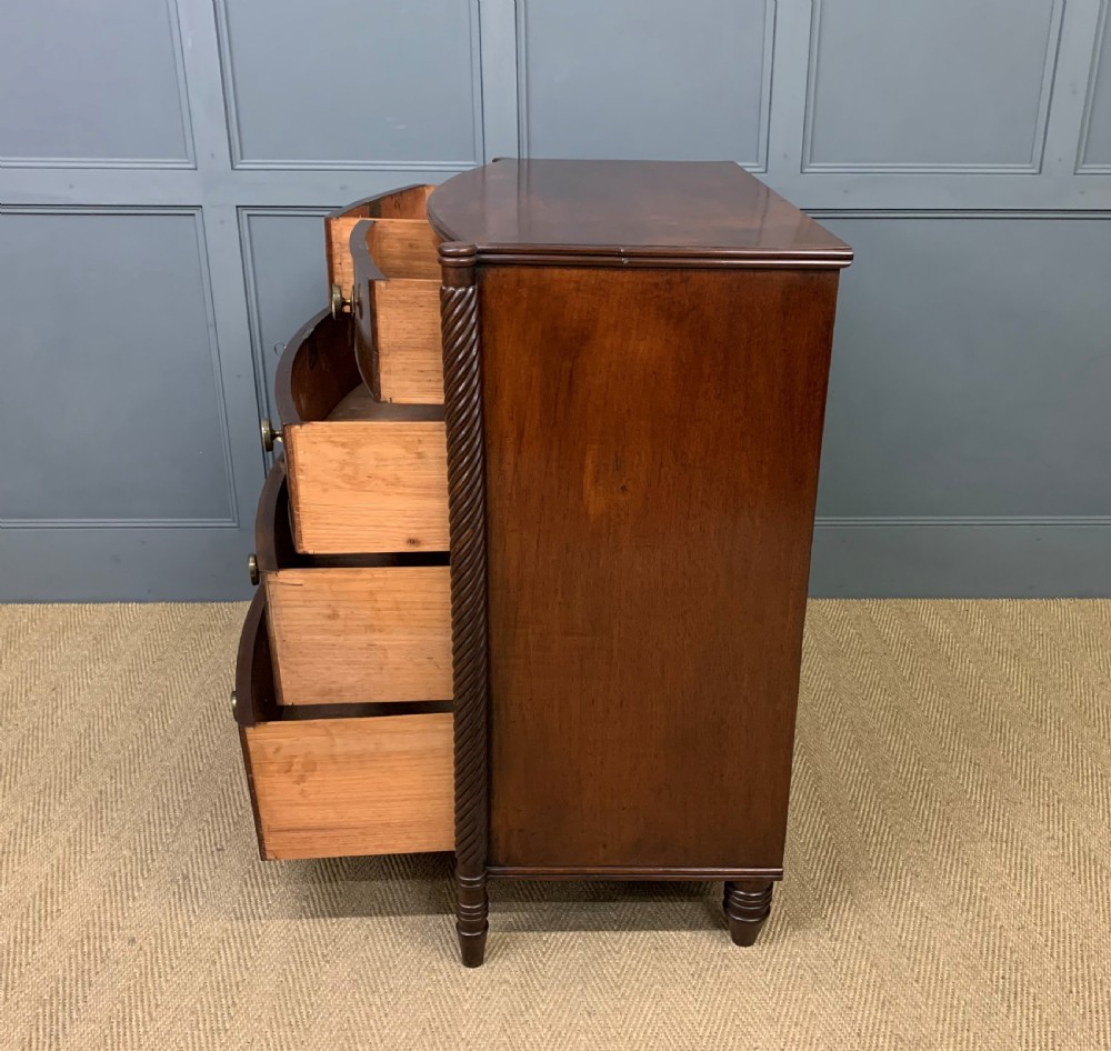 Georgian Mahogany Bow Fronted Chest of Drawers View XVI