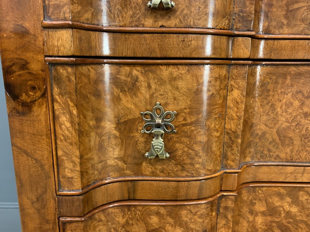 Burr Walnut Serpentine Chest of Drawers View III