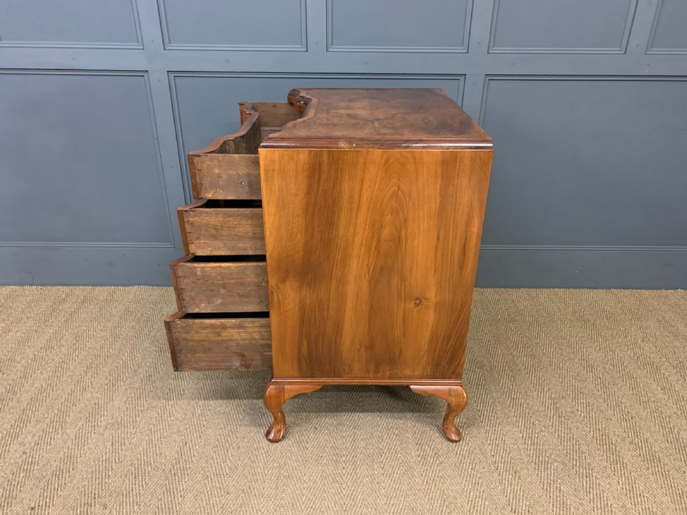 Burr Walnut Serpentine Chest of Drawers View VI