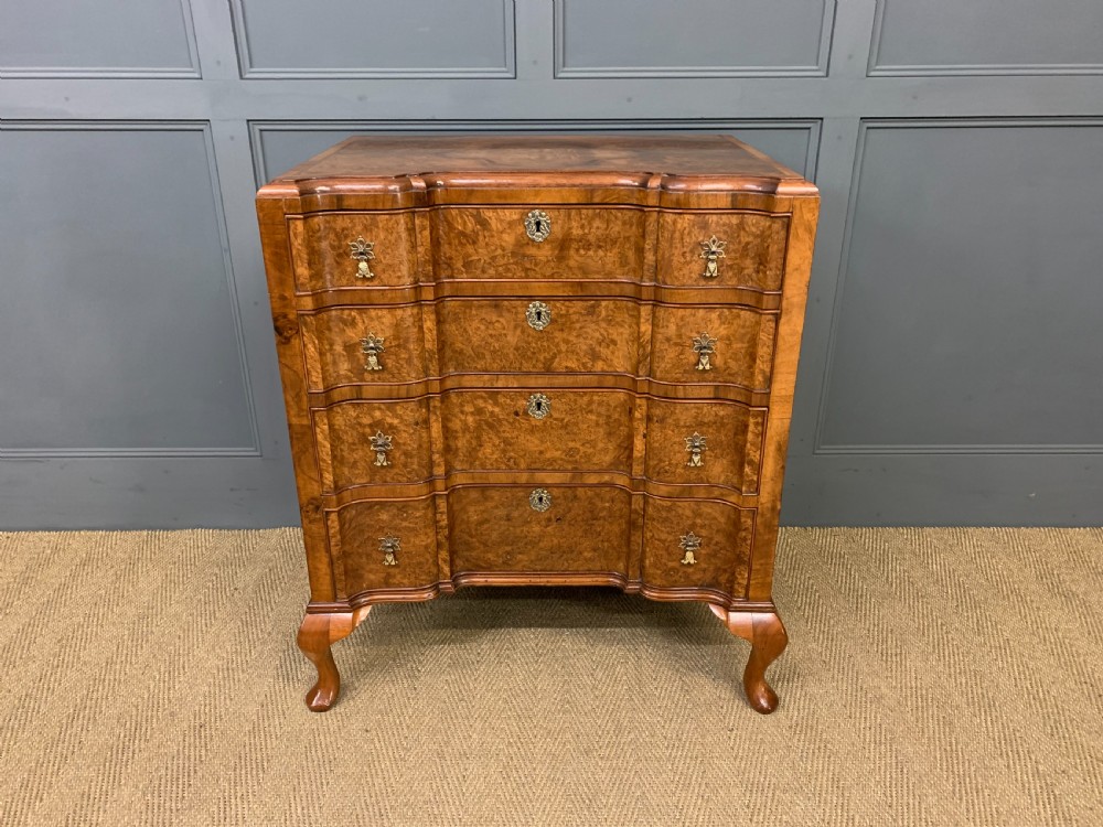 Burr Walnut Serpentine Chest of Drawers View VII