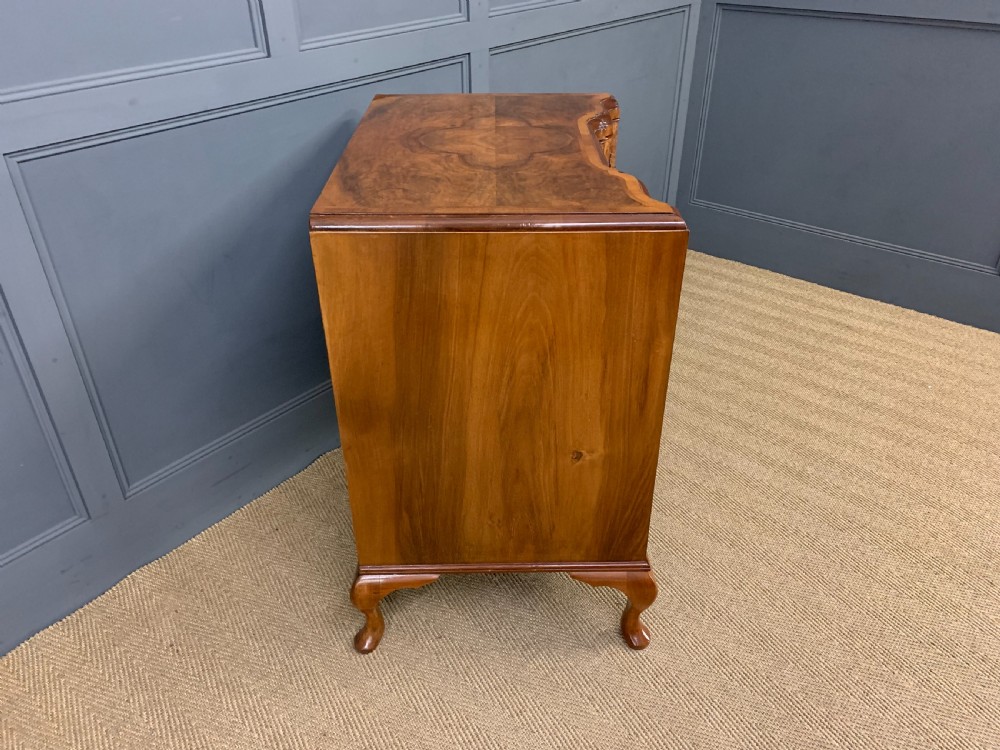 Burr Walnut Serpentine Chest of Drawers View XI
