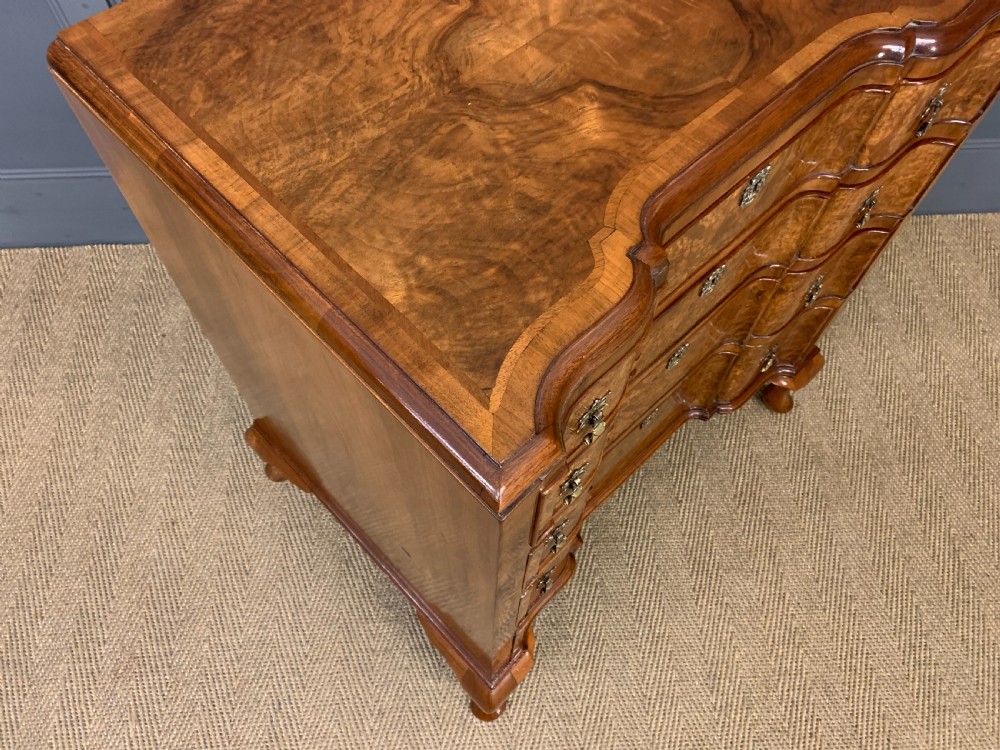 Burr Walnut Serpentine Chest of Drawers View XII