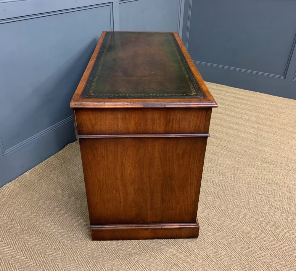 Edwardian Burr Walnut Pedestal Desk View V