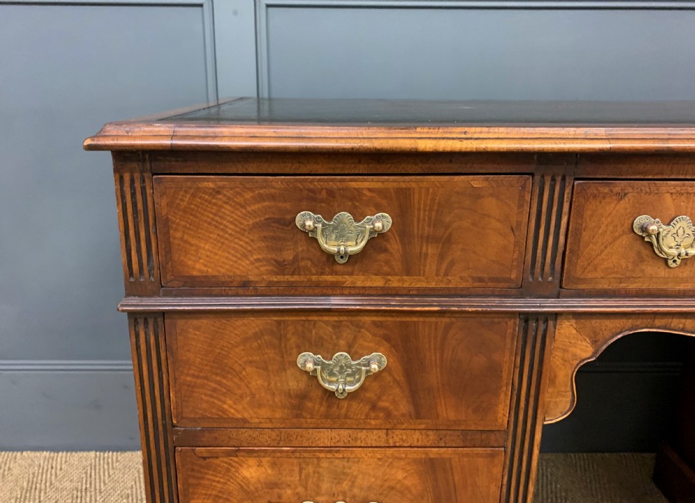 Edwardian Burr Walnut Pedestal Desk View X
