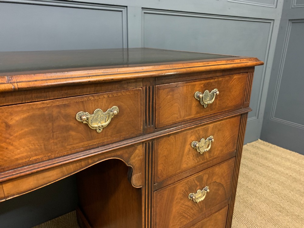 Edwardian Burr Walnut Pedestal Desk View XI