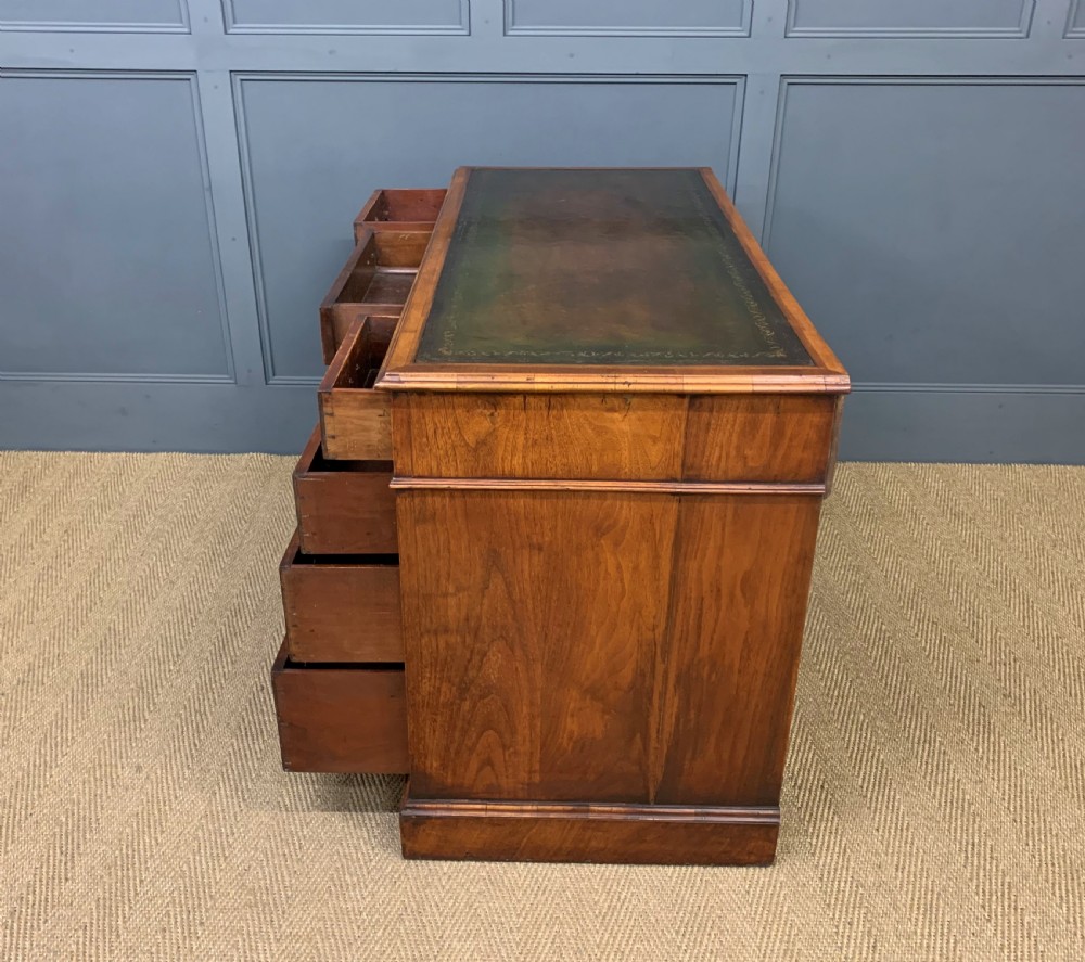 Edwardian Burr Walnut Pedestal Desk View XIV