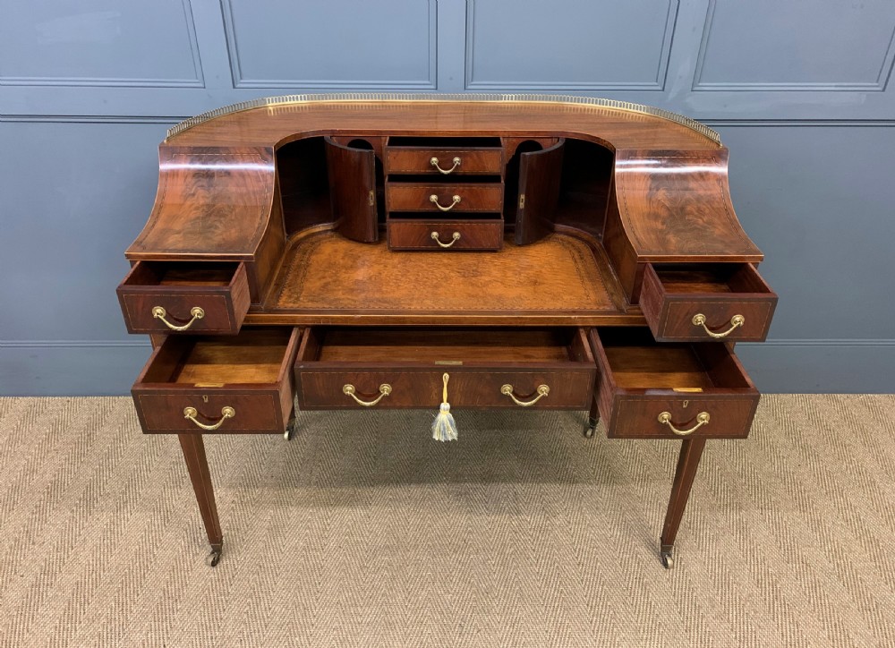 Maple and Co. Inlaid Mahogany Carlton House Desk View XI