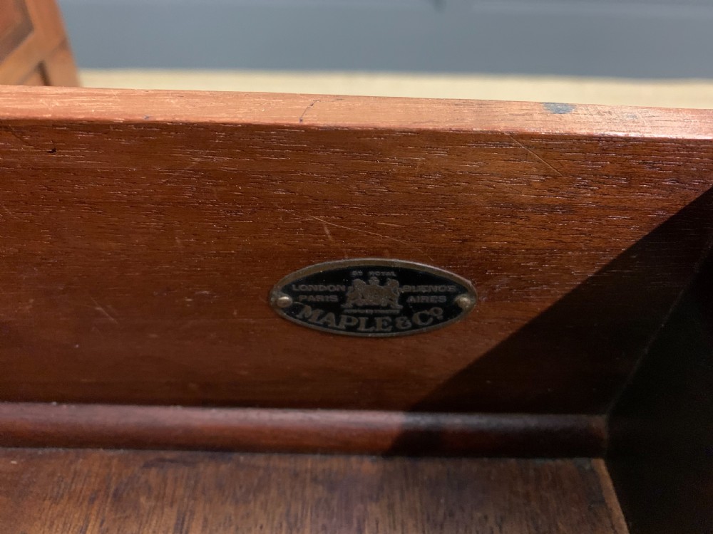 Maple and Co. Inlaid Mahogany Carlton House Desk View XII