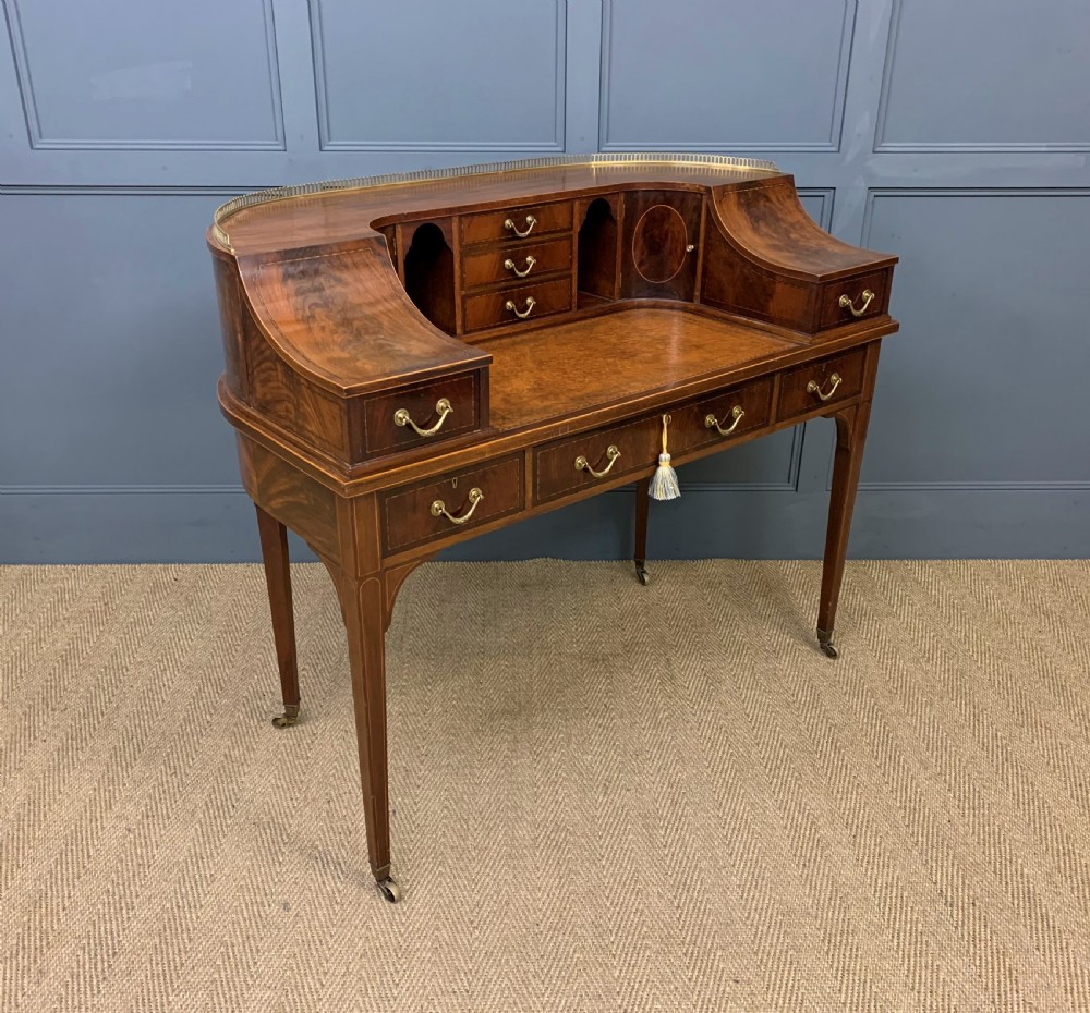 Maple and Co. Inlaid Mahogany Carlton House Desk View XIII