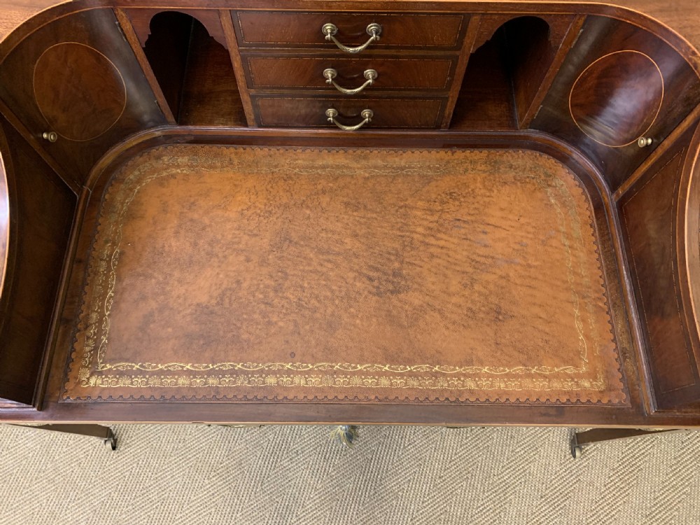 Maple and Co. Inlaid Mahogany Carlton House Desk View XVII