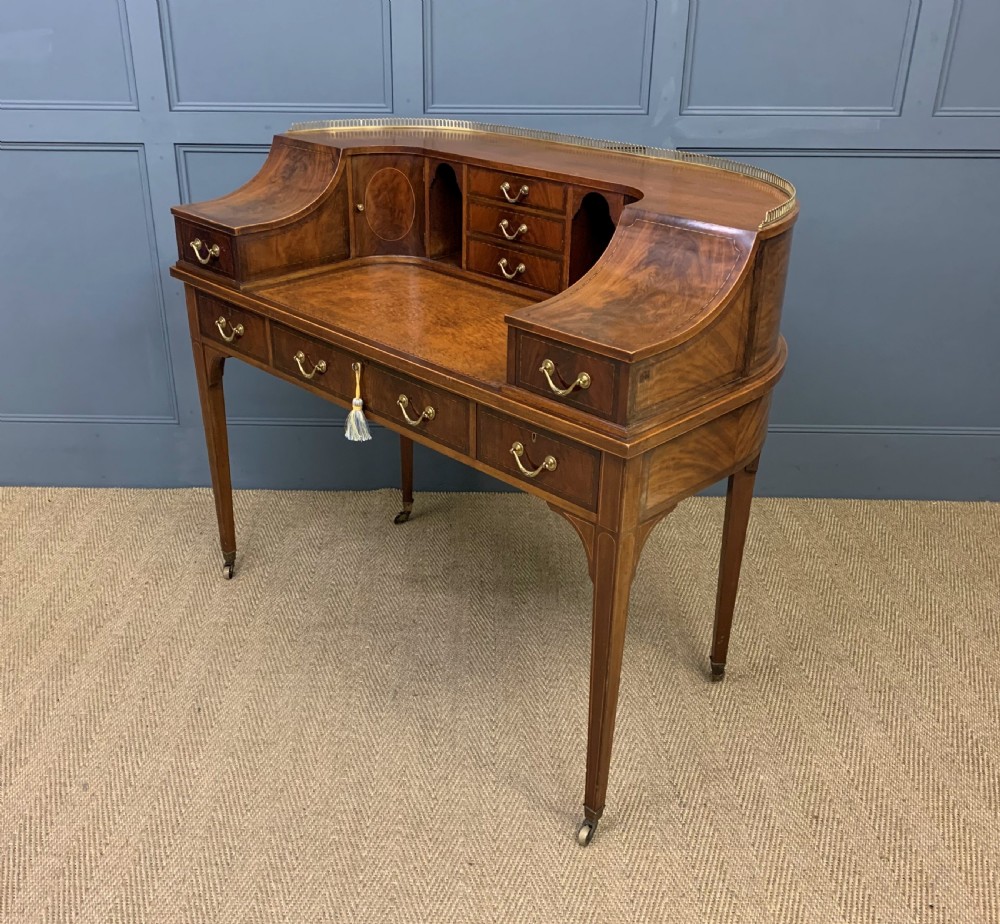 Maple and Co. Inlaid Mahogany Carlton House Desk View XVIII