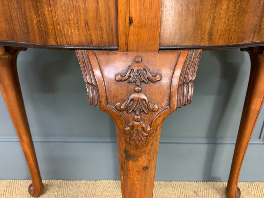 Queen Anne Style Burr Walnut Card Table View V