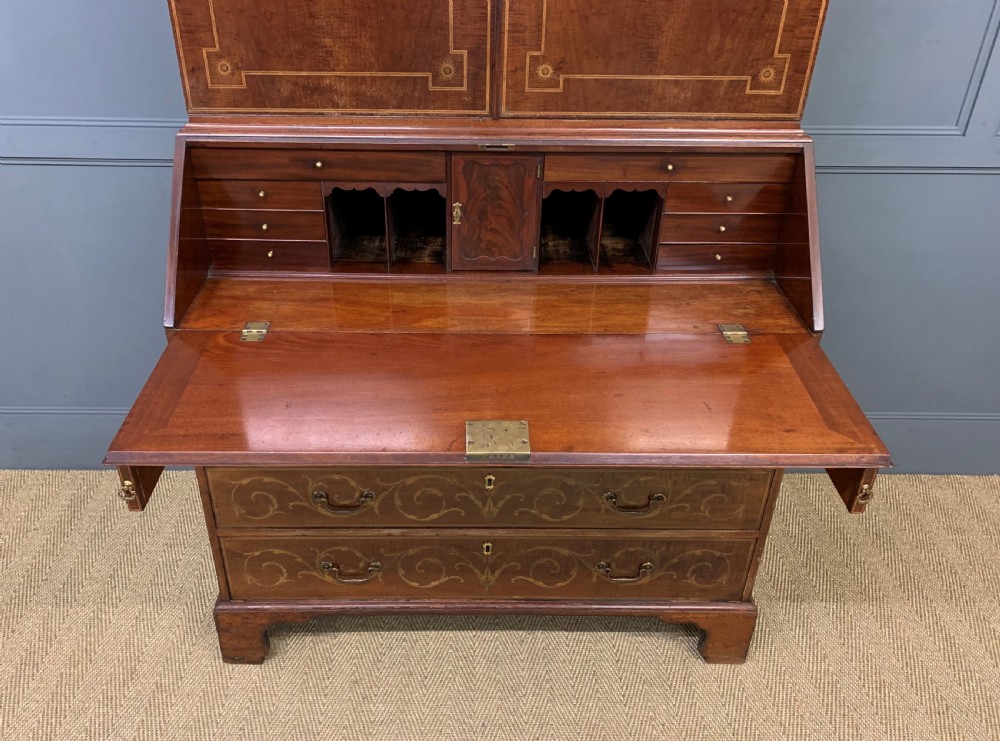 Georgian Inlaid Mahogany Bureau Bookcase View XVIII