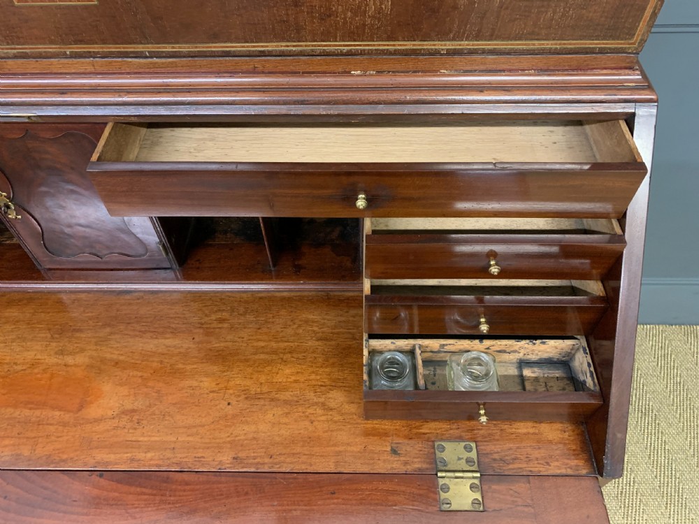Georgian Inlaid Mahogany Bureau Bookcase View XX