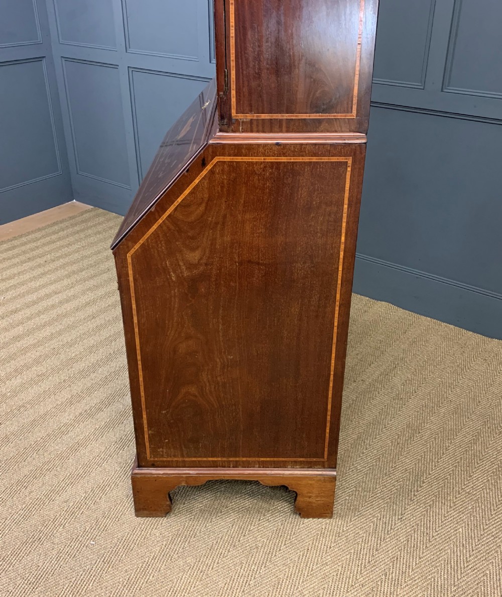 Georgian Inlaid Mahogany Bureau Bookcase View XXIX