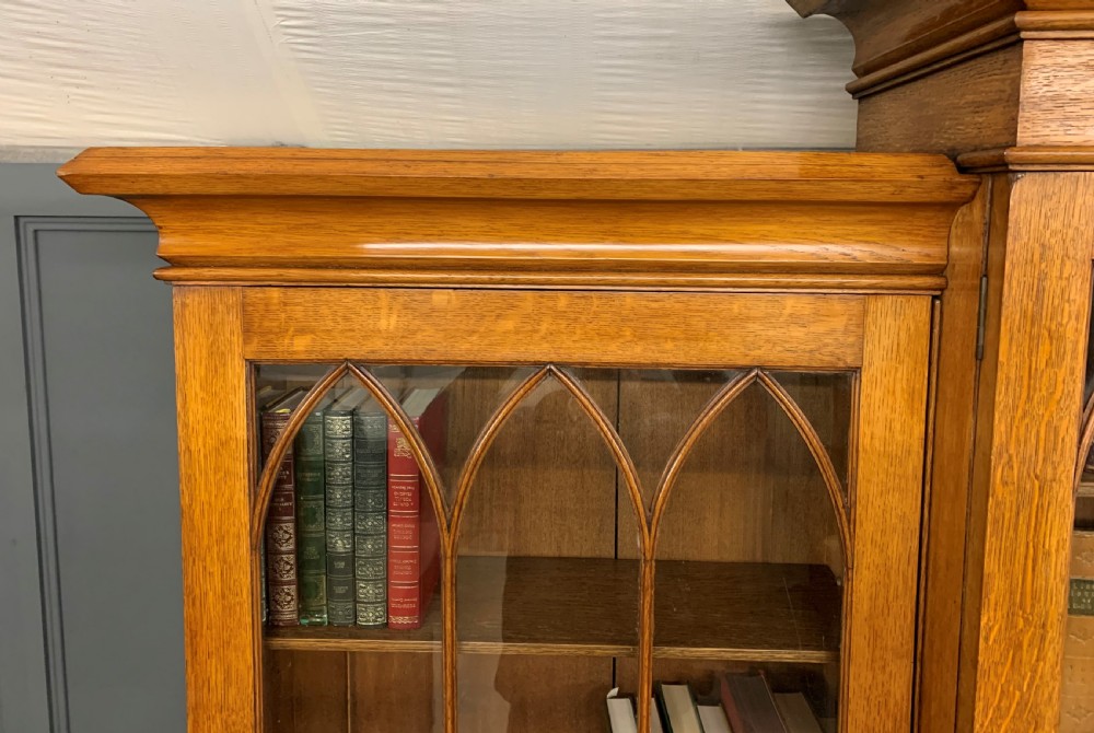 Large Victorian Golden Oak Country House Bookcase  View VIII