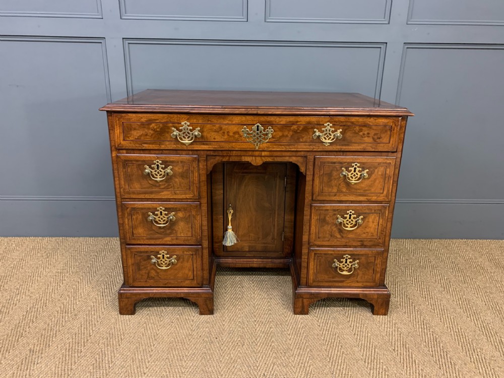18th Century Burr Walnut Kneehole Desk