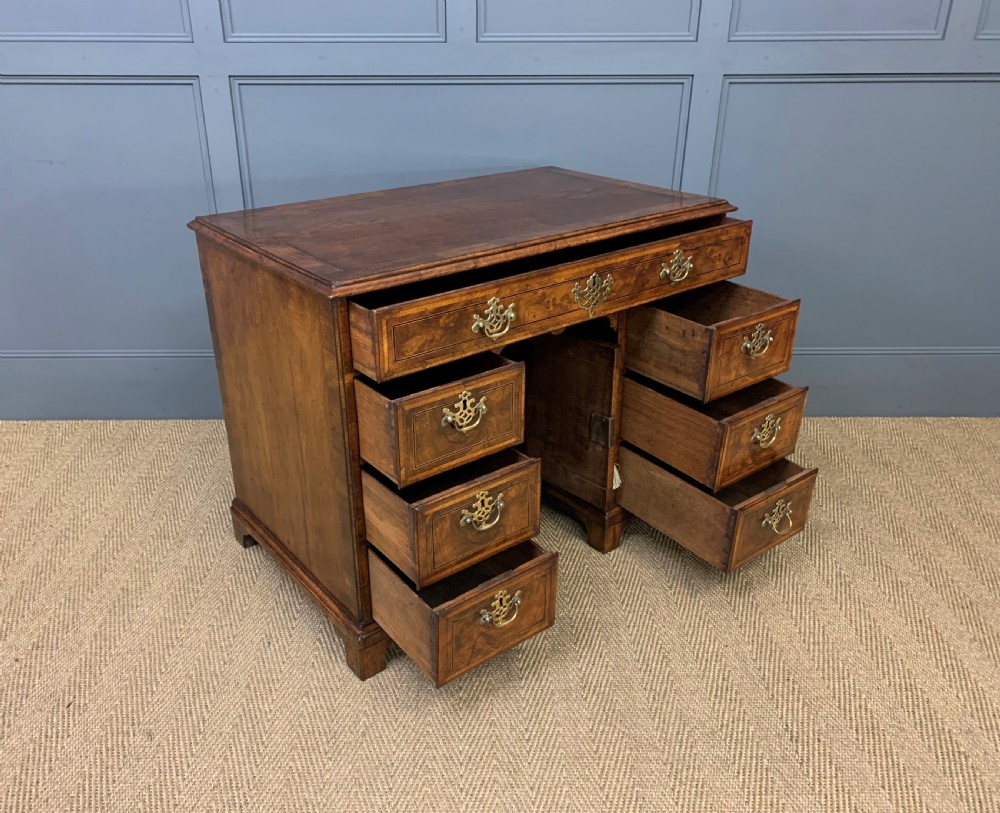 18th Century Burr Walnut Kneehole Desk View XI