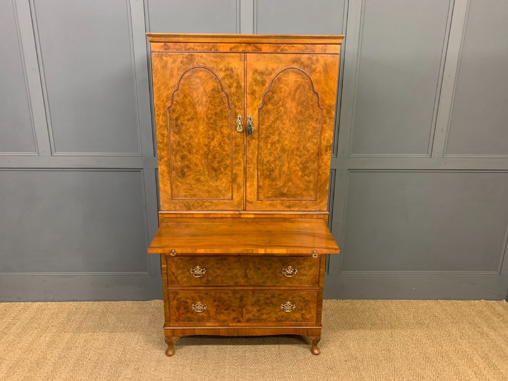 Burr Walnut Linen Press View VIII